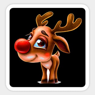 AI Art Cute Male Reindeer Abstract Expressionism Effect Sticker